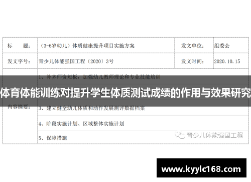 体育体能训练对提升学生体质测试成绩的作用与效果研究